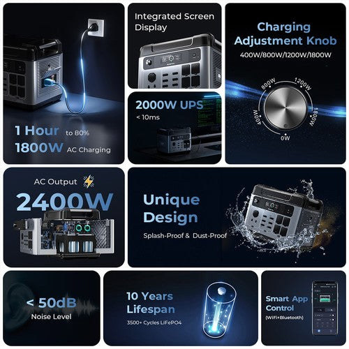 OUKITEL P2001 Plus Centrale électrique portable 2400 W CA OUKITEL P2001 Plus Centrale électrique portable 2400 W CA